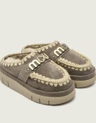 Mou Mules (încălțăminte) Bounce welt clog suede cu adaos de lână | piele întoarsă