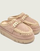 Mou Mules (încălțăminte) Bounce welt clog suede cu adaos de lână | piele întoarsă