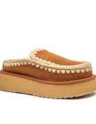 Mou Mules (încălțăminte) Clog Eskimo Platform | piele întoarsă (zamsz) | cu adaos de lână