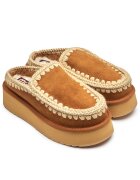 Mou Mules (încălțăminte) Clog Eskimo Platform | piele întoarsă (zamsz) | cu adaos de lână