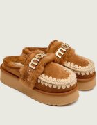Mou Mules (încălțăminte) Platform clog - letter logo | shearling cu adaos de lână
