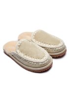 Mou Papuci de casă Full Eskimo Stitch cu adaos de lână | piele întoarsă