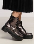 My Twin Botine Anfibio cu adaos de piele