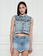 ONE TEASPOON De blugi vestă Acid Blue | Cropped Fit