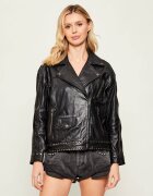 ONE TEASPOON Geacă de piele BIKER | Oversize fit