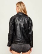 ONE TEASPOON Geacă de piele BIKER | Oversize fit