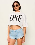 ONE TEASPOON Tricou One Logo Boxy Crop | Cropped Fit