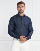 Oscar Jacobson Cămașă Cut Away Washed DENIM | Regular Fit