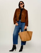Patrizia Pepe Geantă shopper + borsetă (In)Complete | piele întoarsă cu adaos de piele