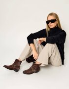 Pinko Botine cu toc Jane 07 | piele întoarsă