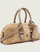 Pinko Cufăr Bowling Bag Horizontal Imitati | shearling cu adaos de piele
