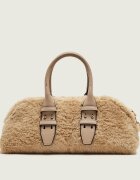 Pinko Cufăr Bowling Bag Horizontal Imitati | shearling cu adaos de piele