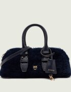 Pinko Cufăr Bowling Bag Horizontal Imitati | shearling cu adaos de piele