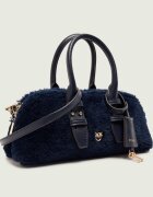 Pinko Cufăr Bowling Bag Horizontal Imitati | shearling cu adaos de piele