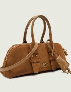 Pinko Cufăr Bowling Bag Horizontal | piele întoarsă