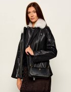 Pinko De piele geantă pe umăr Half Moon Horizontal Mini