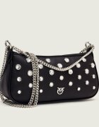 Pinko De piele geantă pe umăr HALF MOON MINI