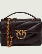 Pinko De piele geantă pe umăr Puff Classic New Buckle