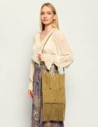 Pinko Geantă pe umăr MINI SHOPPER FRINGES | piele întoarsă