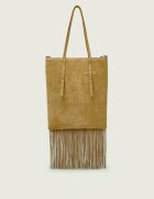 Pinko Geantă pe umăr MINI SHOPPER FRINGES | piele întoarsă