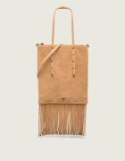 Pinko Geantă pe umăr MINI SHOPPER FRINGES | piele întoarsă