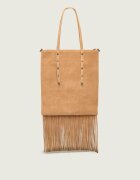Pinko Geantă pe umăr MINI SHOPPER FRINGES | piele întoarsă