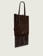 Pinko Geantă pe umăr MINI SHOPPER FRINGES | piele întoarsă