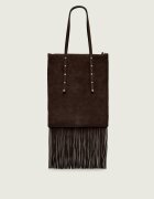 Pinko Geantă pe umăr MINI SHOPPER FRINGES | piele întoarsă