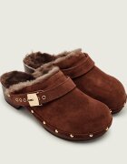 Scholl Mules (încălțăminte) Pescura Robin | piele întoarsă | shearling cu adaos de lână