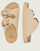 Scholl Șlapi Flora 2 Straps Chunky | piele întoarsă
