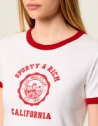 Sporty&Rich Tricou California Emblem Soft Ringer | Cropped Fit