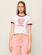 Sporty&Rich Tricou California Emblem Soft Ringer | Cropped Fit