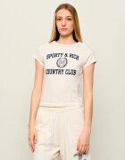 Sporty&Rich Tricou Varsity Crest Essential | Slim Fit