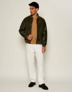 Tommy Hilfiger Geacă bomber Varsity | piele întoarsă cu adaos de piele