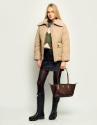 Tommy Hilfiger Geantă pe umăr East West cu adaos de piele