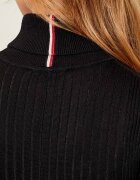 Tommy Hilfiger Rochie RIB ROLL-NK cu adaos de mătase