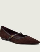 Tory Burch Balerini Double T Mary Jane | piele întoarsă