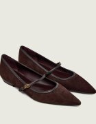 Tory Burch Balerini Double T Mary Jane | piele întoarsă