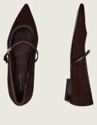 Tory Burch Balerini Double T Mary Jane | piele întoarsă