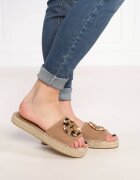 Tory Burch Șlapi WOVEN DOUBLE | piele întoarsă