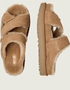 UGG Căptușite papuci de casă W Greenport Cross Strap Slide | piele întoarsă (zamsz) | cu adaos de lână