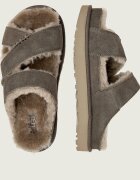 UGG Căptușite papuci de casă W Greenport Cross Strap Slide | piele întoarsă (zamsz) | cu adaos de lână