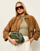 Weekend MaxMara De piele geantă pe umăr Cubico Pasticcino