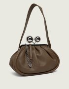 Weekend MaxMara De piele geantă pe umăr Milvanew Pasticcino