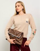 Weekend MaxMara De piele geantă pe umăr Wkaslalom Pasticcino