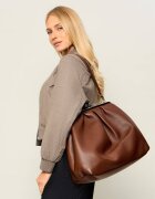 Weekend MaxMara De piele geantă shopper Wkabambola Pasticcino