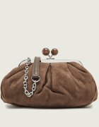 Weekend MaxMara Geantă pe umăr Wlavalois Pasticcino | piele întoarsă