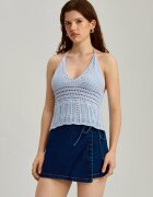 House Crop top cu șnur decorativ