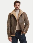 Aeronautica Militare Geacă de piele 262PN0166U100876 Regular Fit