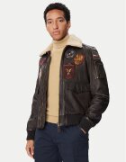 Aeronautica Militare Geacă de piele 262PN0968U100839 Regular Fit